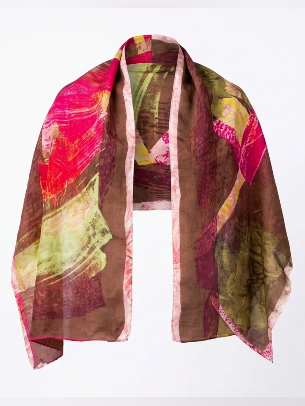 Hand painted silk scarf - I dreamt of wings